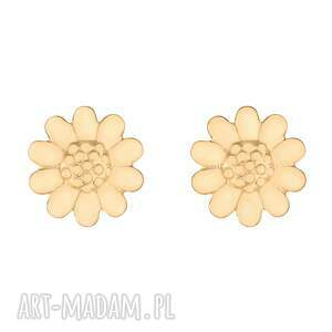 Złote kwiatuszki, kolczyki, pozłacane, kwiat, kwietuszek