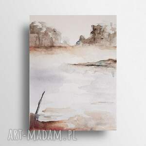 Oryginalna akwarela: pejzaż 18/24 cm, sygnowana (Rembrandt)