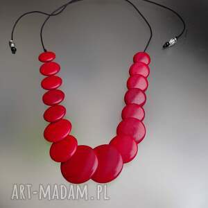 Naszyjnik Korale Czerwone Dyski Howlit Pastylka