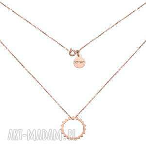 naszyjnik z różowego złota ze słońcem zawieszka, srebro925