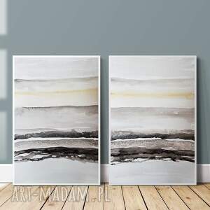 pejzaż - dwie akwarele formatu A4, tusz