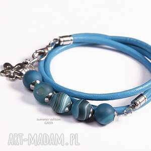 agaty z potrójną skórką, kule, zawieszka, posrebrzane, stal