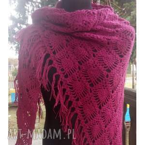 chustki i apaszki duża chusta vintage, szal frędzlami