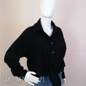 handmade bluzki koszula damska muślinowa czarna