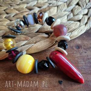 bransoletka boho z koralem długość uniwersalna box f1, frida etno