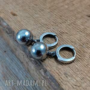 Kolczyki - Kule, srebro oksydowane, 925