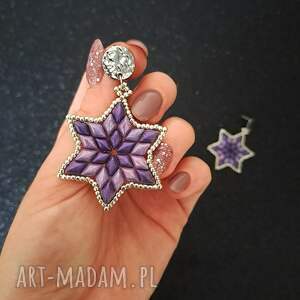 upominki świąteczne Kolczyki Twilight Star - fioletowo srebrne