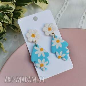 urocze kolczyki stokrotki s08 kwiaty, glina polimerowa, święta, stal