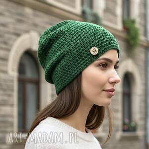Czapka całoroczna przejściowa cienka bawełna s/m soczysta zieleń