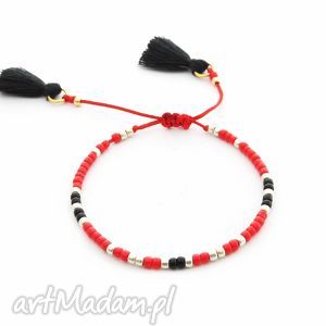 bransoletka minimal - red boho, minimalistyczne chwost