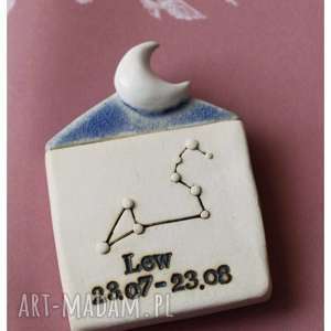 Znaki zodiaku Lew - ręcznie robiony ceramiczny domek z sentencją