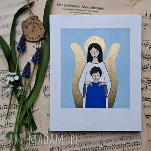 handmade dla dziecka pamiątka komunijna anioł stróż dla chłopca brunet no 2