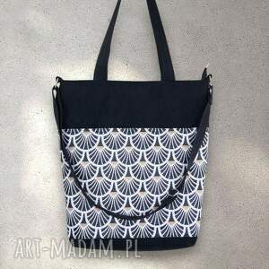 torebka shopper listonoszka zamszowa - Na ramię