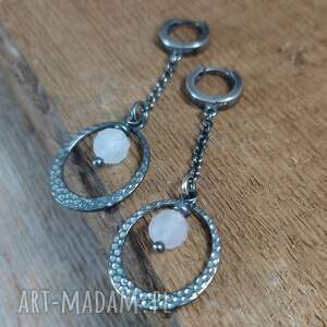 srebrne kolczyki z kwarcem