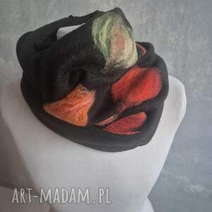 super prezent na dzień mamy czarny filcowany wełniany miły i ciepły komin