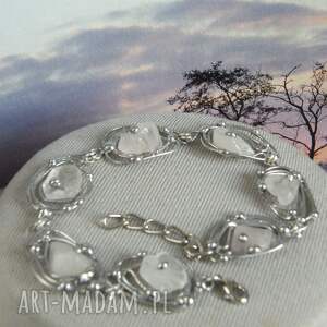 bransoletka z kwarcem różowym w stylu retro kobieta prezent dla niej