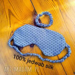 Jedwabno wełniana opaska na oczy do spania i relaksu oraz gumka