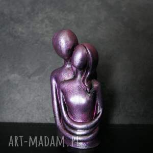 handmade dekoracje rzeźba z gipsu, zakochani, fioletowy, wys. 10,8 cm