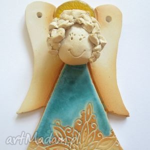 handmade dekoracje aniołek ceramiczny 2