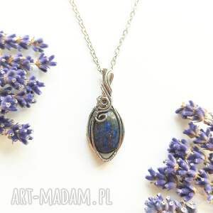 Naszyjnik z lapisem lazuli - stal chirurgiczna handmade