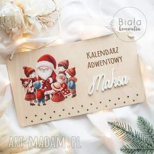 dekoracje świąteczne kalendarz adwentowy z mikołajem 01 imię dziecka