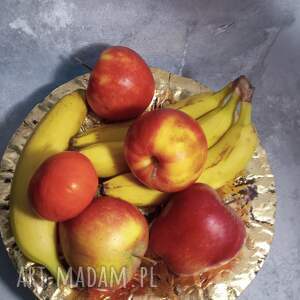 ekskluzywny ręcznie kuty złocony miedziany talerz na owoce naczynia ozodobne