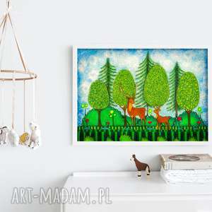 jelonki, jelonek, jeleń plakat, ilustracja, obrazek