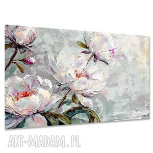 Obraz Piwonie 120x80 na betonową ścianę - delikatny, loft
