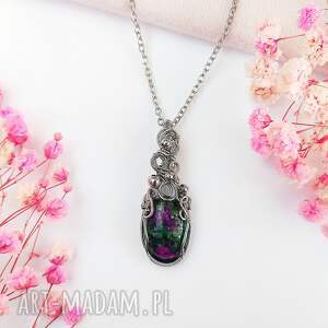 zoisyt z rubinem stal chirurgiczna wisiorek - Biżuteria naszyjniki