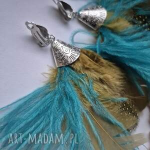 klipsy pióra długie lekkie cudne bo fri, et, fo