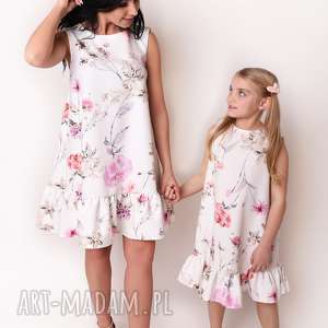 latori - sukienka dziewczęca z kolekcji mama i córka dla córki ld41/3 kwiaty