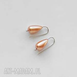 katarzyna kaminska okrąg kolczyki, srebro, perła, zmatowione