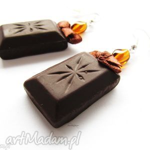 anibyleco kolczyki czekoladki, modelina fimo