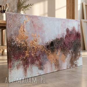 Ręcznie malowany obraz strukturalny 60x90 cm - abstrakcja