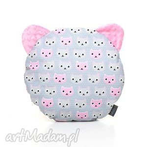 poduszka podusia miś kotki / róż - PRACOWNIA MILUTKA main dla dziecka