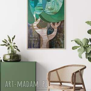 plakat A2 - drzewo deszczowe, wydruk, rośliny botaniczny, nowoczesny