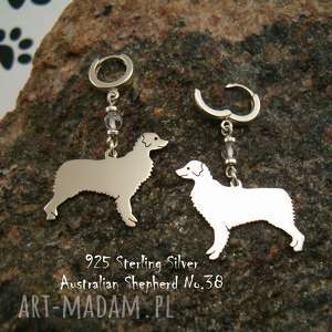 owczarek australijski srebro próby 925 kolczyki nr 38, kamienie naturalne