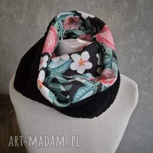 komin tuba ciepły czarny baranek na kolorowej podszewce rozmiar