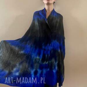 handmade szaliki szal wełniany blue&black