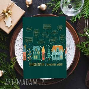 kartka bożonarodzeniowa rozmowy przy stole boże narodzenie kartki