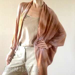 anna damzyn karmelowy wełniany kardigan w kształcie kokonu sweter, kamizelka