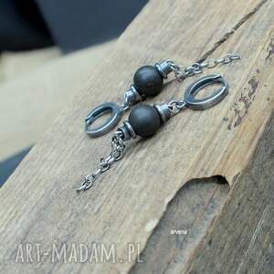 033, bursztyn, wiszące kolczyki, biżuteria autorska