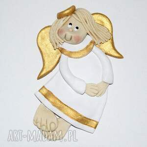 pamiątka heli - aniołek komunijny z masy solnej masa solna rękodzieło