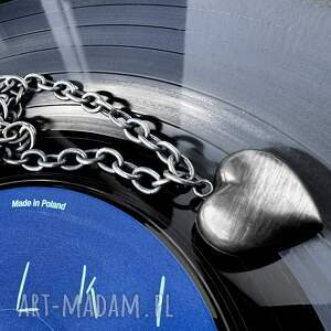 naszyjnik serce oksydowane na srebrnym łańcuchu 50 cm, srebrna