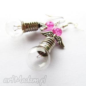 kolczyki żarówki anioły aniołek
