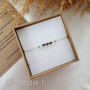 byk bransoletka dla znaku zodiaku, kamienie naturalne, agat malachit, nitka