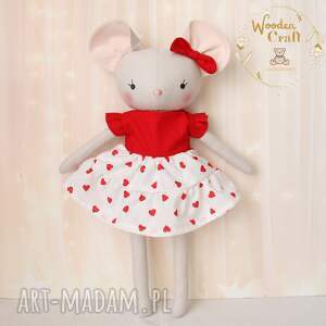 Prezent Myszka Klara, przytulanka ręcznie szyta, GOTOWY