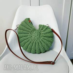 torebka muszla ze sznurka bawełnianego seashell bag szydełku