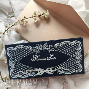 Prezent kartka na komunię pamiątka KONWALIA