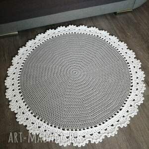 misz masz dorota dywan okrągły szydełkowy ze sznurka bawełnianego 140cm
